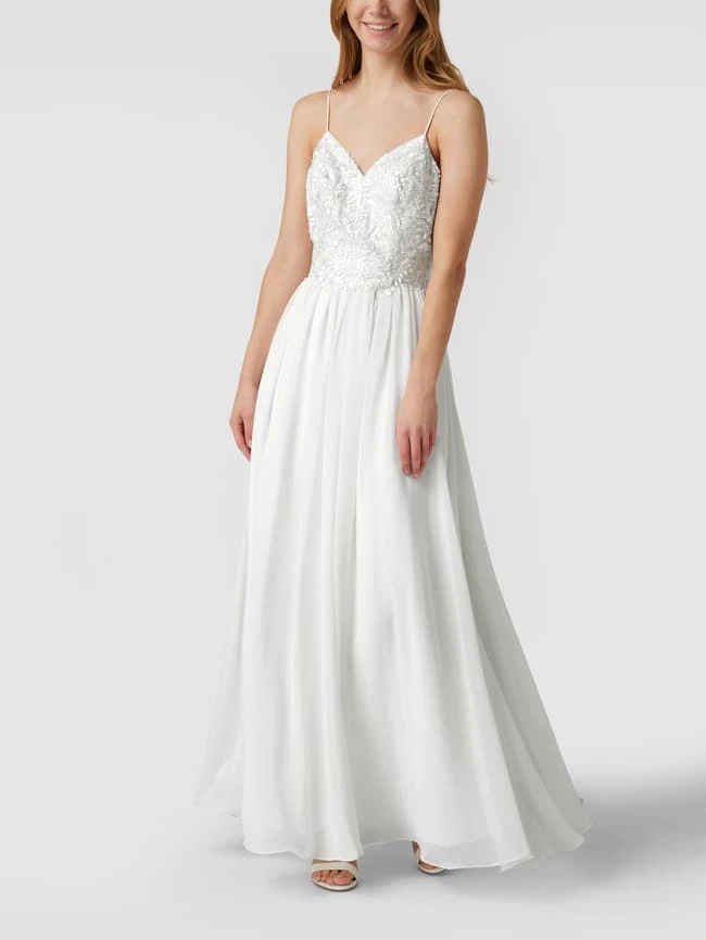 Laona Abendkleid Mit Floralen Stickereien Und Zierperlen - Offwhite 6 Laona Abendkleid Mit Floralen Stickereien Und Zierperlen - Offwhite – Bild 4