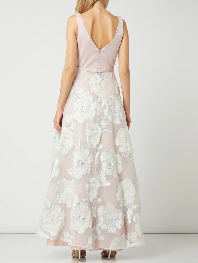 Unique Abendkleid Mit Floralem Dessin - Rosé 6 Unique Abendkleid Mit Floralem Dessin - Rosé – Bild 4