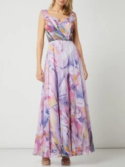 Unique Abendkleid Aus Chiffon Mit Volants - Pink