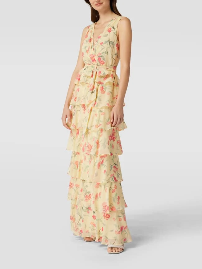 Lauren Ralph Lauren Abendkleid Mit Volants - Gelb 6 Lauren Ralph Lauren Abendkleid Mit Volants - Gelb – Bild 4