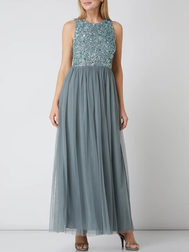 LACE & BEADS Abendkleid Mit Pailletten - Dunkelgrau 3 LACE & BEADS Abendkleid Mit Pailletten - Dunkelgrau