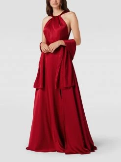 Unique Abendkleid In Maxilänge In Schimmernder Optik - Hellrot