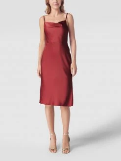 Laona Cocktailkleid Mit Wasserfall-Ausschnitt - Rostrot