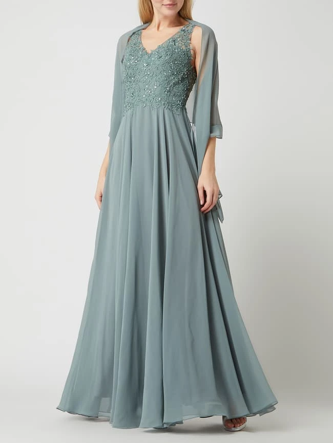Unique Abendkleid Aus Tüll Und Chiffon - Schilf 6 Unique Abendkleid Aus Tüll Und Chiffon - Schilf – Bild 4