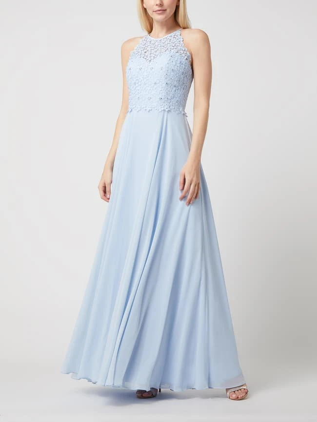 Luxuar Abendkleid Aus Spitze Und Chiffon - Hellblau 3 Luxuar Abendkleid Aus Spitze Und Chiffon - Hellblau