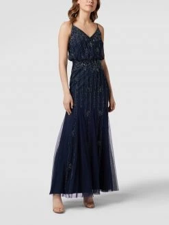 LACE & BEADS Abendkleid Mit Pailletten Und Ziersteinen - Marineblau