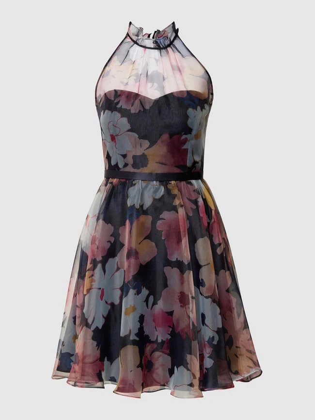 V.M. Cocktailkleid Mit Floralem Muster - Dunkelblau 4 V.M. Cocktailkleid Mit Floralem Muster - Dunkelblau – Bild 2