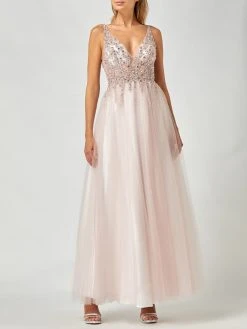 Mascara Abendkleid Mit Strasssteinen - Rosé