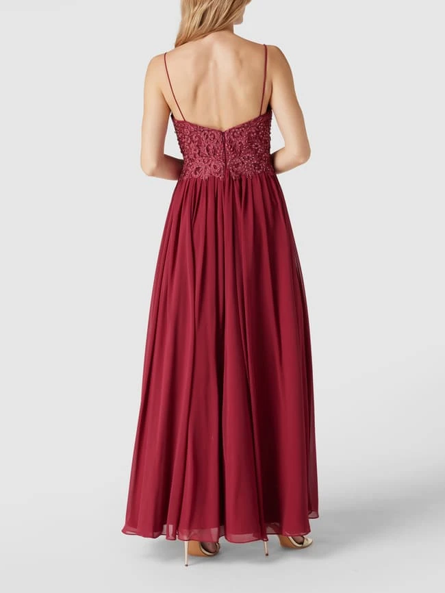 Laona Abendkleid Mit Floralen Stickereien Und Zierperlen - Kirschrot 6 Laona Abendkleid Mit Floralen Stickereien Und Zierperlen - Kirschrot – Bild 5