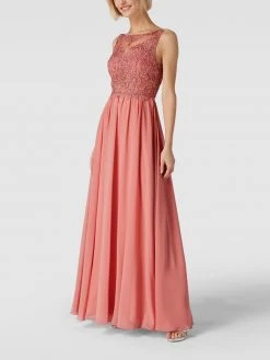 Laona Abendkleid Mit Floralen Stickereien - Lachs