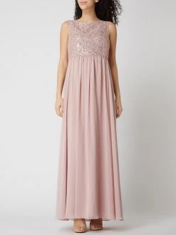 Christian Berg Cocktail Abendkleid Mit Pailletten - Altrosa