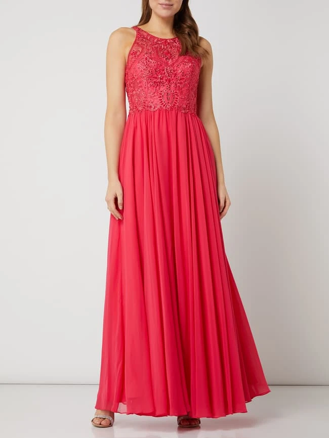 Laona Abendkleid Mit Floralen Stickereien - Neon Pink 3 Laona Abendkleid Mit Floralen Stickereien - Neon Pink