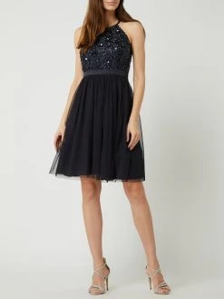 Jake*s Cocktail Cocktailkleid Aus Tüll Mit Pailletten - Marineblau Meliert