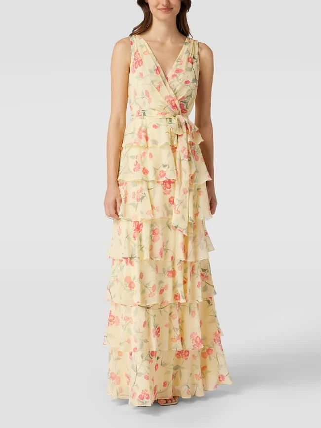 Lauren Ralph Lauren Abendkleid Mit Volants - Gelb 3 Lauren Ralph Lauren Abendkleid Mit Volants - Gelb