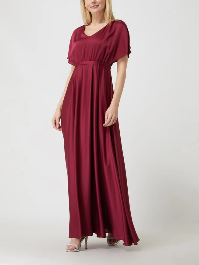 Christian Berg Cocktail Abendkleid Mit Flügelärmeln - Kirschrot 3 Christian Berg Cocktail Abendkleid Mit Flügelärmeln - Kirschrot