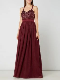 Jake*s Cocktail Abendkleid Mit Pailletten - Kirschrot