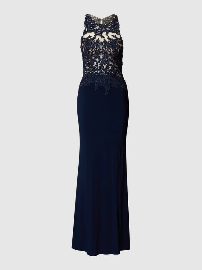 Mascara Abendkleid Mit Floralen Stickereien Und Ziersteinen - Dunkelblau 4 Mascara Abendkleid Mit Floralen Stickereien Und Ziersteinen - Dunkelblau – Bild 2