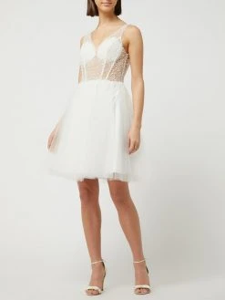 Laona Cocktailkleid Aus Tüll Mit Strasssteinen - Offwhite