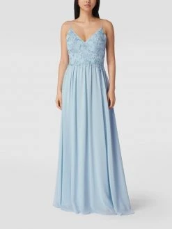 Mascara Abendkleid Mit Floralen Stickereien - Bleu