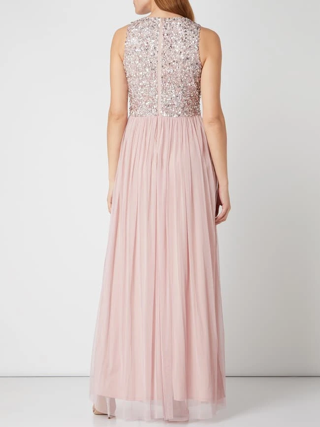 LACE & BEADS Abendkleid Aus Mesh Mit Pailletten - Pink 6 LACE & BEADS Abendkleid Aus Mesh Mit Pailletten - Pink – Bild 4