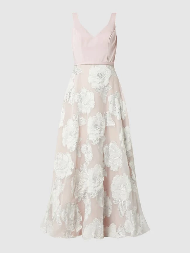 Unique Abendkleid Mit Floralem Dessin - Rosé 4 Unique Abendkleid Mit Floralem Dessin - Rosé – Bild 2