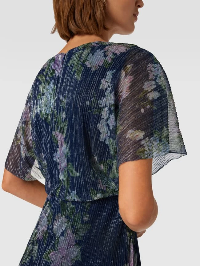 Adrianna Papell Abendkleid Mit Floralem Allover-Muster - Dunkelblau 4 Adrianna Papell Abendkleid Mit Floralem Allover-Muster - Dunkelblau – Bild 3