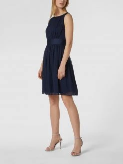 Swing Cocktailkleid Aus Chiffon Mit Raffungen - Marineblau