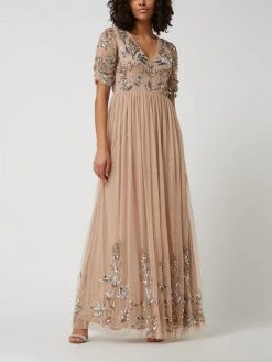 MAYA DELUXE Abendkleid Mit Pailletten - Sand