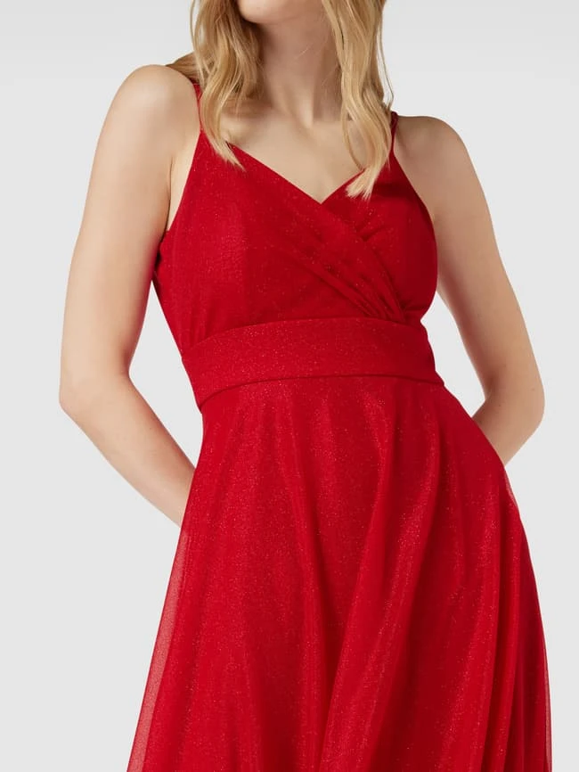 TROYDEN COLLECTION Abendkleid Mit Effektgarn - Rot 5 TROYDEN COLLECTION Abendkleid Mit Effektgarn - Rot – Bild 3