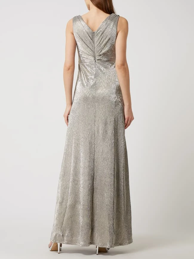 Christian Berg Cocktail Abendkleid In Metallic-Optik - Taupe 6 Christian Berg Cocktail Abendkleid In Metallic-Optik - Taupe – Bild 4