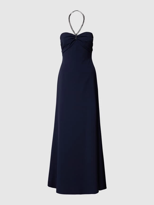 Lauren Ralph Lauren Abendkleid Mit Neckholder - Marineblau 3 Lauren Ralph Lauren Abendkleid Mit Neckholder - Marineblau – Bild 2