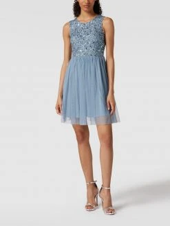 LACE & BEADS Cocktailkleid Mit Pailletten - Bleu