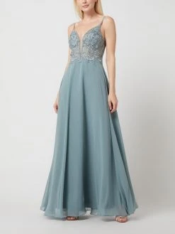 Luxuar Abendkleid Mit Zierborten - Grün