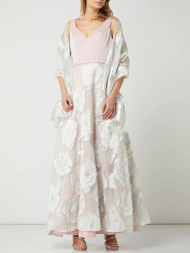 Unique Abendkleid Mit Floralem Dessin - Rosé 8 Unique Abendkleid Mit Floralem Dessin - Rosé – Bild 6