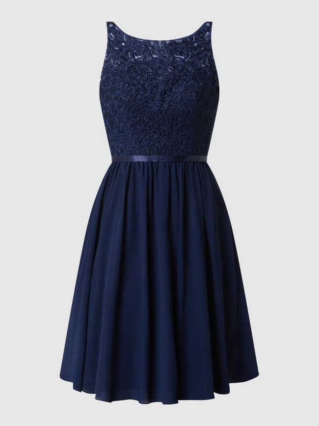Luxuar Cocktailkleid Mit Strasssteinen - Marineblau 4 Luxuar Cocktailkleid Mit Strasssteinen - Marineblau – Bild 2