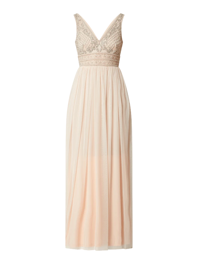 LACE & BEADS Abendkleid Aus Tüll Mit Zierperlen Modell 'Kreshma' - Beige 4 LACE & BEADS Abendkleid Aus Tüll Mit Zierperlen Modell 'Kreshma' - Beige – Bild 2