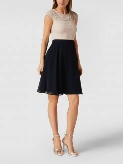 V.M. Cocktailkleid In Minilänge Mit Floraler Spitze - Dunkelblau