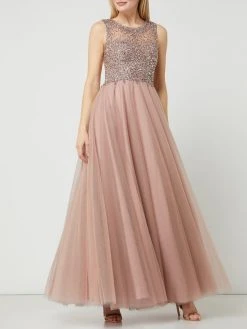 Unique Abendkleid Mit Strasssteinen - Altrosa