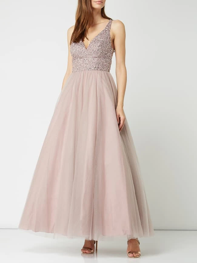 Unique Abendkleid Mit Zierperlenbesatz - Mauve 3 Unique Abendkleid Mit Zierperlenbesatz - Mauve