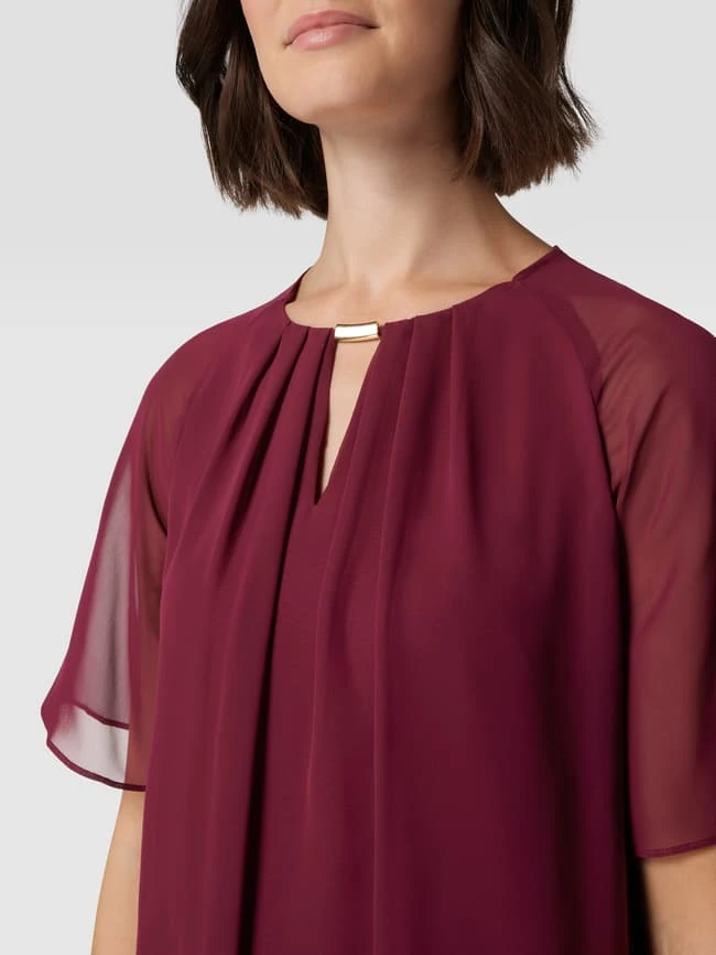 Swing Cocktailkleid Mit Rundhalsausschnitt - Dunkelrot 5 Swing Cocktailkleid Mit Rundhalsausschnitt - Dunkelrot – Bild 3