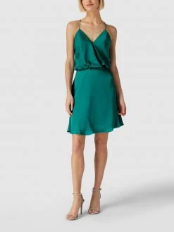 Unique Cocktailkleid In Wickel-Optik - Smaragdgrün
