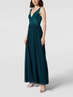 Mascara Abendkleid Mit Tiefem V-Ausschnitt - Petrol