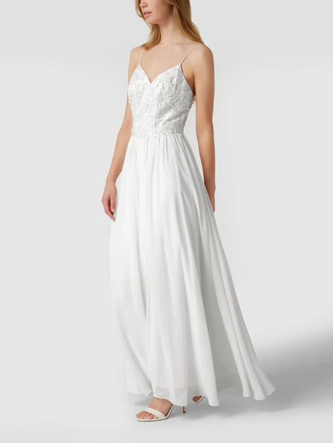 Laona Abendkleid Mit Floralen Stickereien Und Zierperlen - Offwhite 3 Laona Abendkleid Mit Floralen Stickereien Und Zierperlen - Offwhite