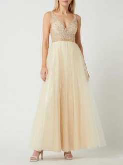 Mascara Abendkleid Aus Mesh - Beige