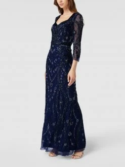 Adrianna Papell Abendkleid Mit Floraler Allover-Applikation - Dunkelblau