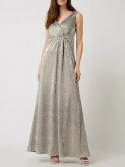Christian Berg Cocktail Abendkleid In Metallic-Optik - Taupe