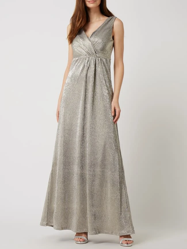 Christian Berg Cocktail Abendkleid In Metallic-Optik - Taupe 3 Christian Berg Cocktail Abendkleid In Metallic-Optik - Taupe