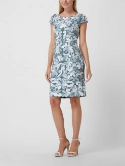 Christian Berg Cocktail Cocktailkleid Mit Floralen Zierborten - Schilf