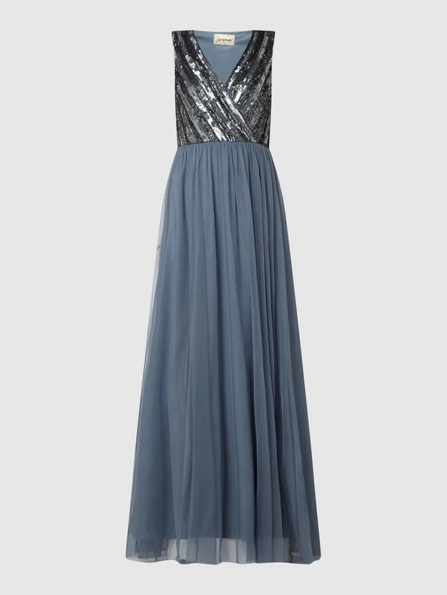 LACE & BEADS Abendkleid Aus Tüll Mit Pailletten-Applikationen - Hellblau 4 LACE & BEADS Abendkleid Aus Tüll Mit Pailletten-Applikationen - Hellblau – Bild 2
