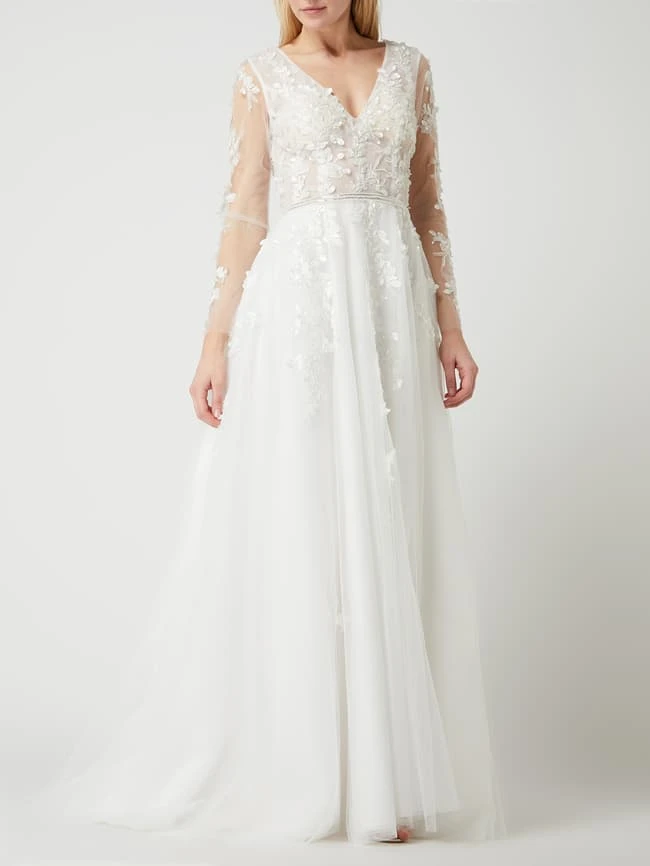 Unique Brautkleid Aus Spitze Und Chiffon - Offwhite 3 Unique Brautkleid Aus Spitze Und Chiffon - Offwhite